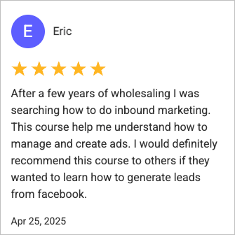 Eric - 5 star review